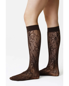 Rosa Lace Knee-Highs Brown
