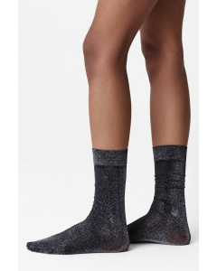 Ines Shimmery Socks Black