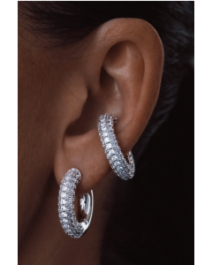 Chunky Kos Diamond Cuff Silver