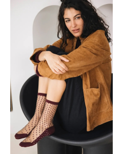Socks Crescent Dunes Bordeaux