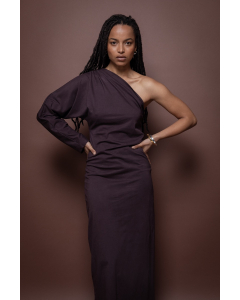 Jurk Jema B Jersey Plum burgundy