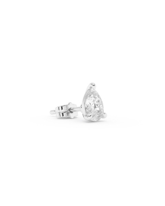 Pear Diamond Earstud Silver