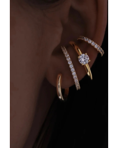Solitaire Hug Earstud Gold