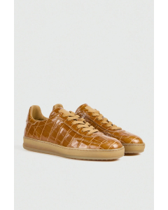 Leather Sneakers Croco Amber