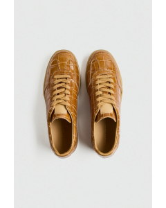 Leather Sneakers Croco Amber