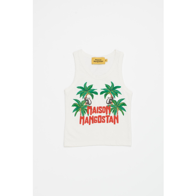 Monkey forest tank t-shirt wit