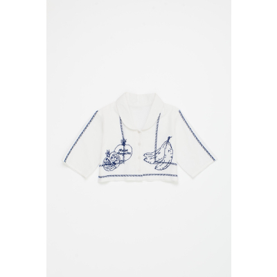 Pommegranate emboidery hemd wit