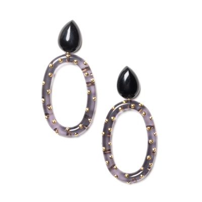 Oorbellen Slate zwart