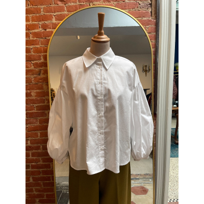 Blouse with puff sleeves white