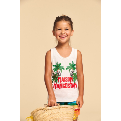 Monkey forest tank t-shirt wit