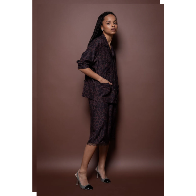 Silk skirt Hawai Leopard