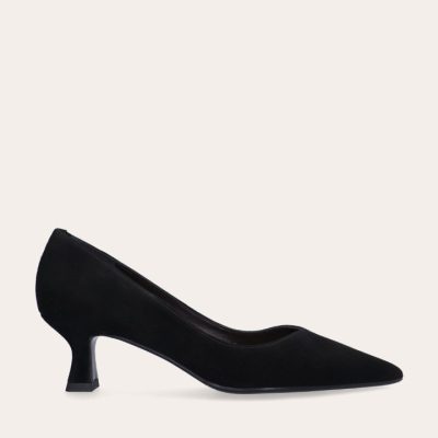 Zwarte suede pumps