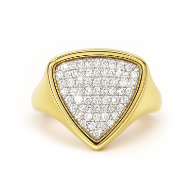 Triangle ring goud
