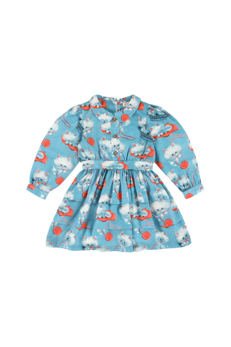 shop nu jurk ondine kitty horizon blauw van morley bij ik koop Belgisch conceptstore 'les belges', ruimste aanbod van Belgische kindermode