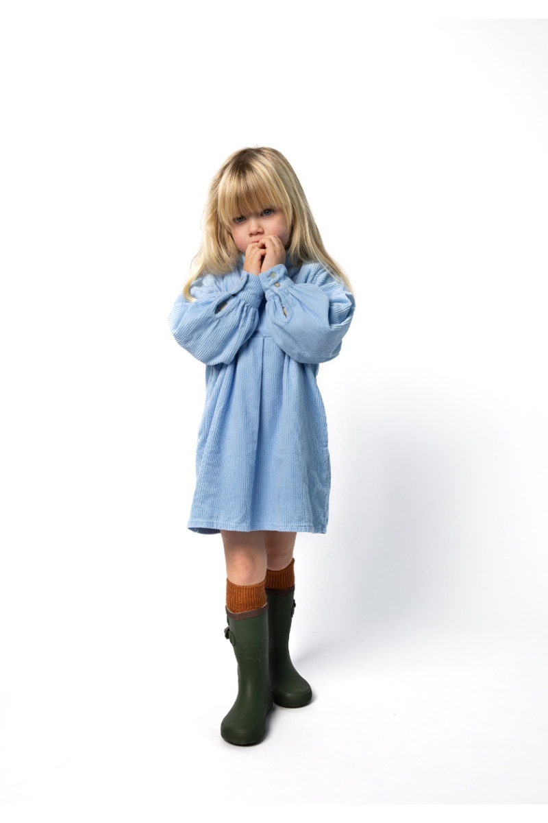 shop nu jurk reginarico powderbleu van morley bij ik koop Belgisch conceptstore 'les belges', ruimste aanbod van Belgische kindermode