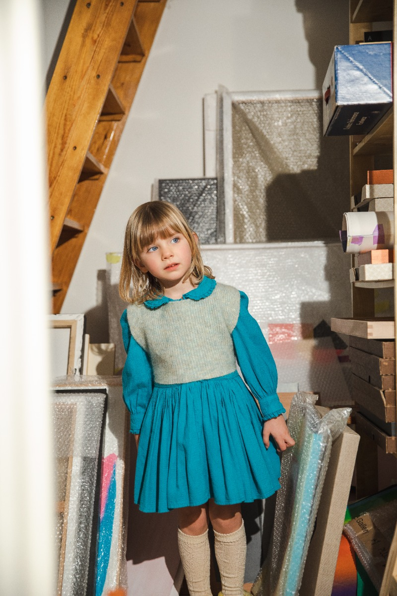 shop nu jurk riocura turquoise van morley bij ik koop Belgisch conceptstore 'les belges', ruimste aanbod van Belgische kindermode