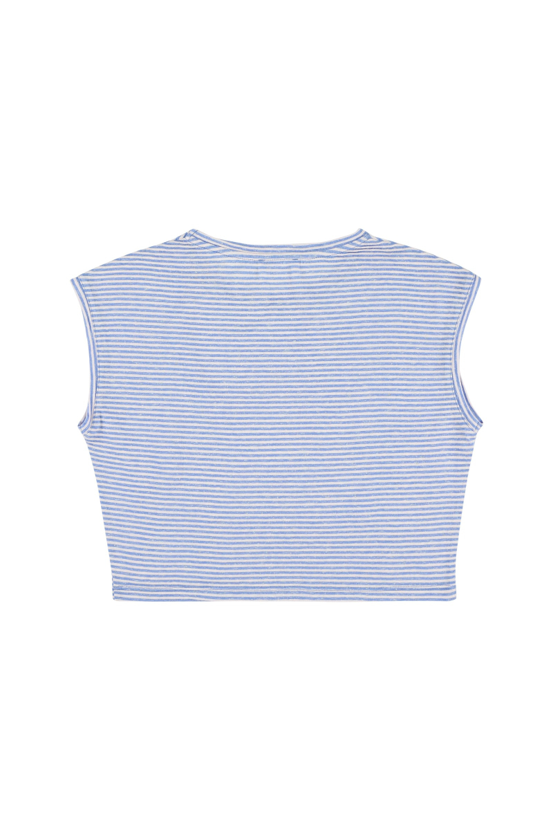 shop nu t-shirt satin stripe pink/bleu van morley bij ik koop Belgisch conceptstore 'les belges', ruimste aanbod van Belgische kindermode