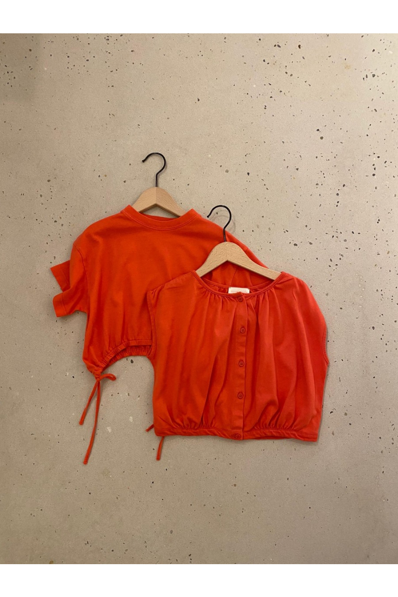 shop nu t-shirt lolo jersey red van simple kids bij ik koop Belgisch conceptstore 'les belges', ruimste aanbod van Belgische kindermode