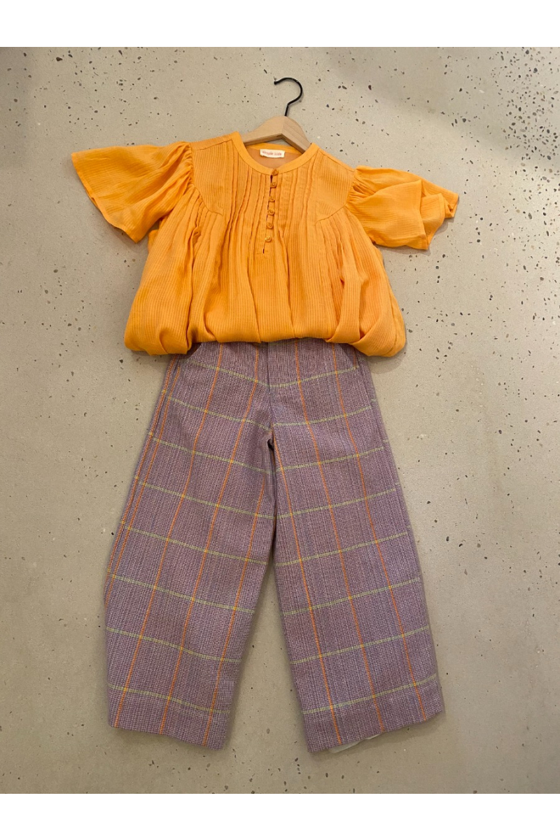shop nu blouse laos modrib mandarine van simple kids bij ik koop Belgisch conceptstore 'les belges', ruimste aanbod van Belgische kindermode