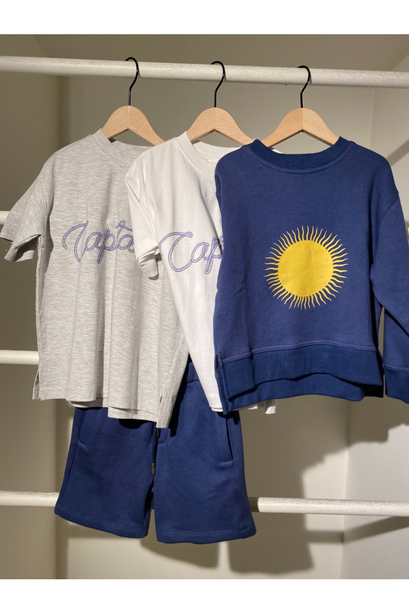 shop nu sweater sunshine indigo van simple kids bij ik koop Belgisch conceptstore 'les belges', ruimste aanbod van Belgische kindermode