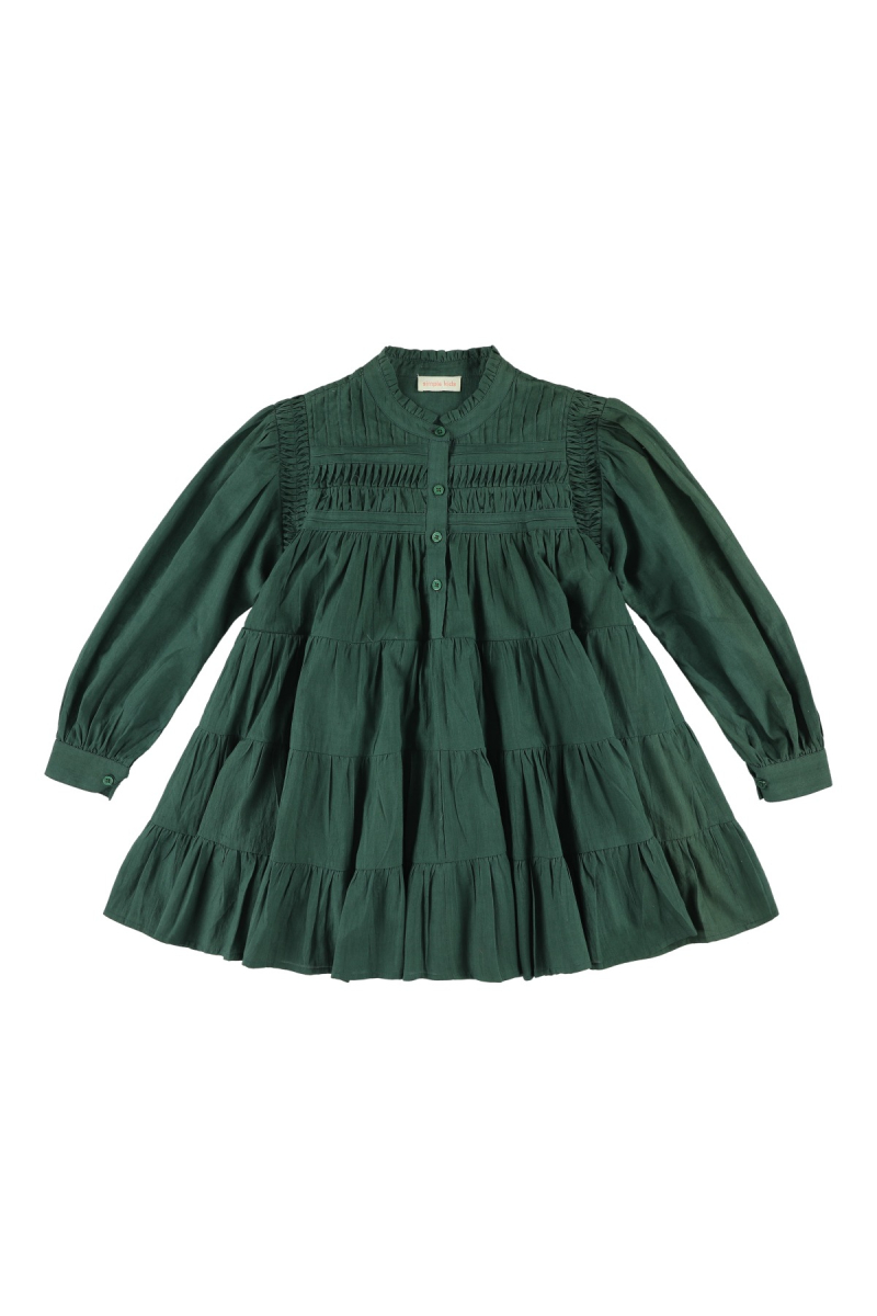 shop nu jurk kowa green van simple kids bij ik koop Belgisch conceptstore 'les belges', ruimste aanbod van Belgische kindermode