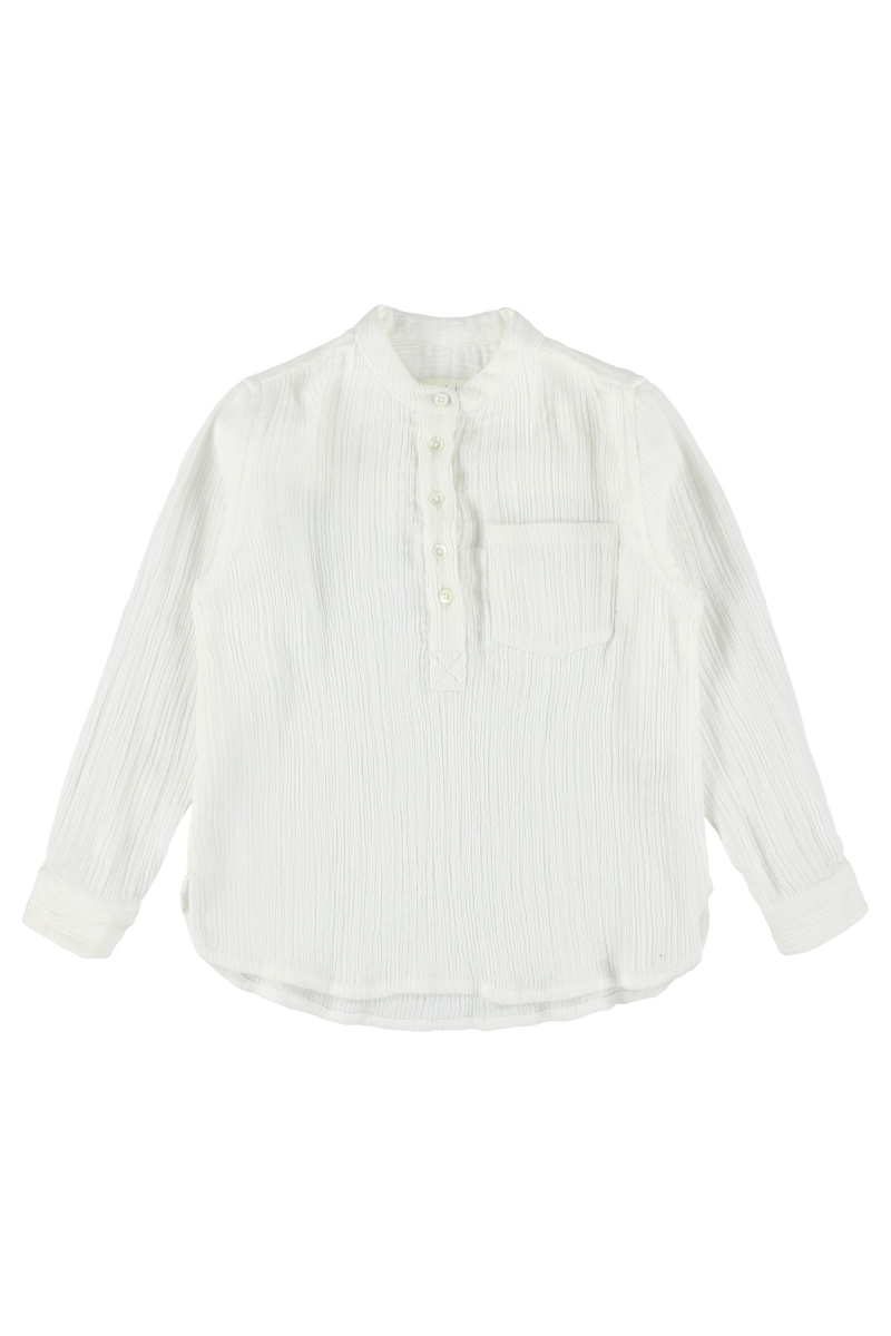 shop nu blouse lassi crinkle white van simple kids bij ik koop Belgisch conceptstore 'les belges', ruimste aanbod van Belgische kindermode