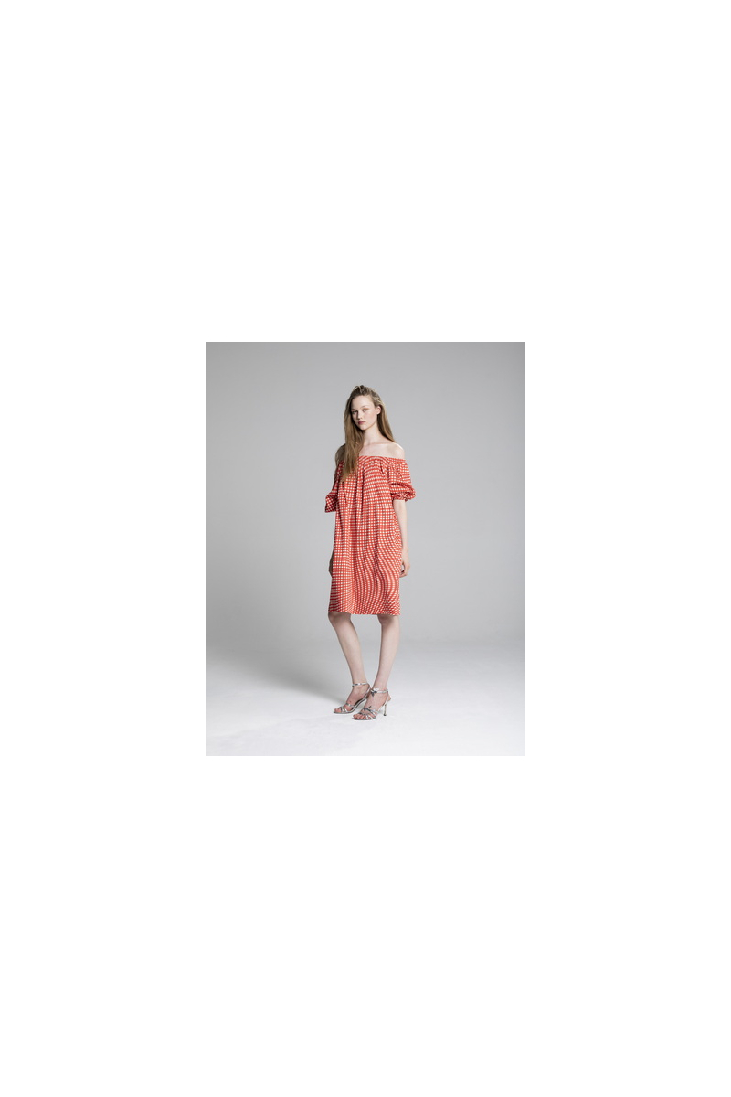 shop nu jurk moss red van just in case bij ik koop Belgisch conceptstore 'les belges', ruimste aanbod van Belgische damesmode en kindermode