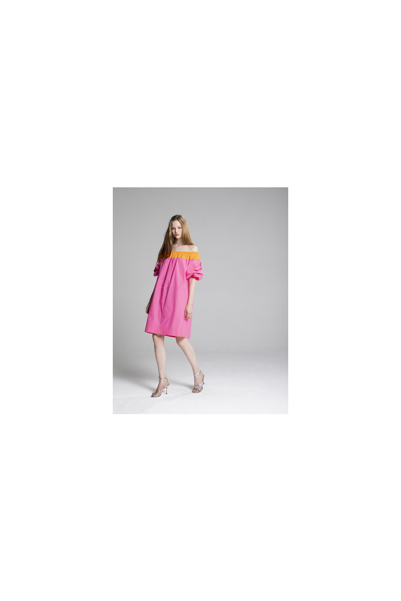 shop nu jurk moss pink/orange van just in case bij ik koop Belgisch conceptstore 'les belges', ruimste aanbod van Belgische damesmode en kindermode
