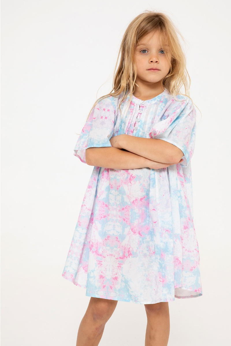 shop nu jurk cambodia creamvoile pink van simple kids bij ik koop Belgisch conceptstore 'les belges', ruimste aanbod van Belgische kindermode