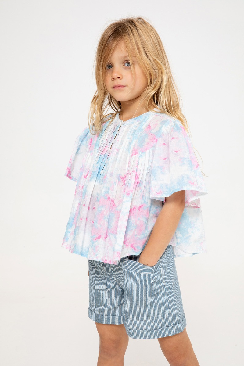shop nu blouse laos creamvoile pink van simple kids bij ik koop Belgisch conceptstore 'les belges', ruimste aanbod van Belgische kindermode