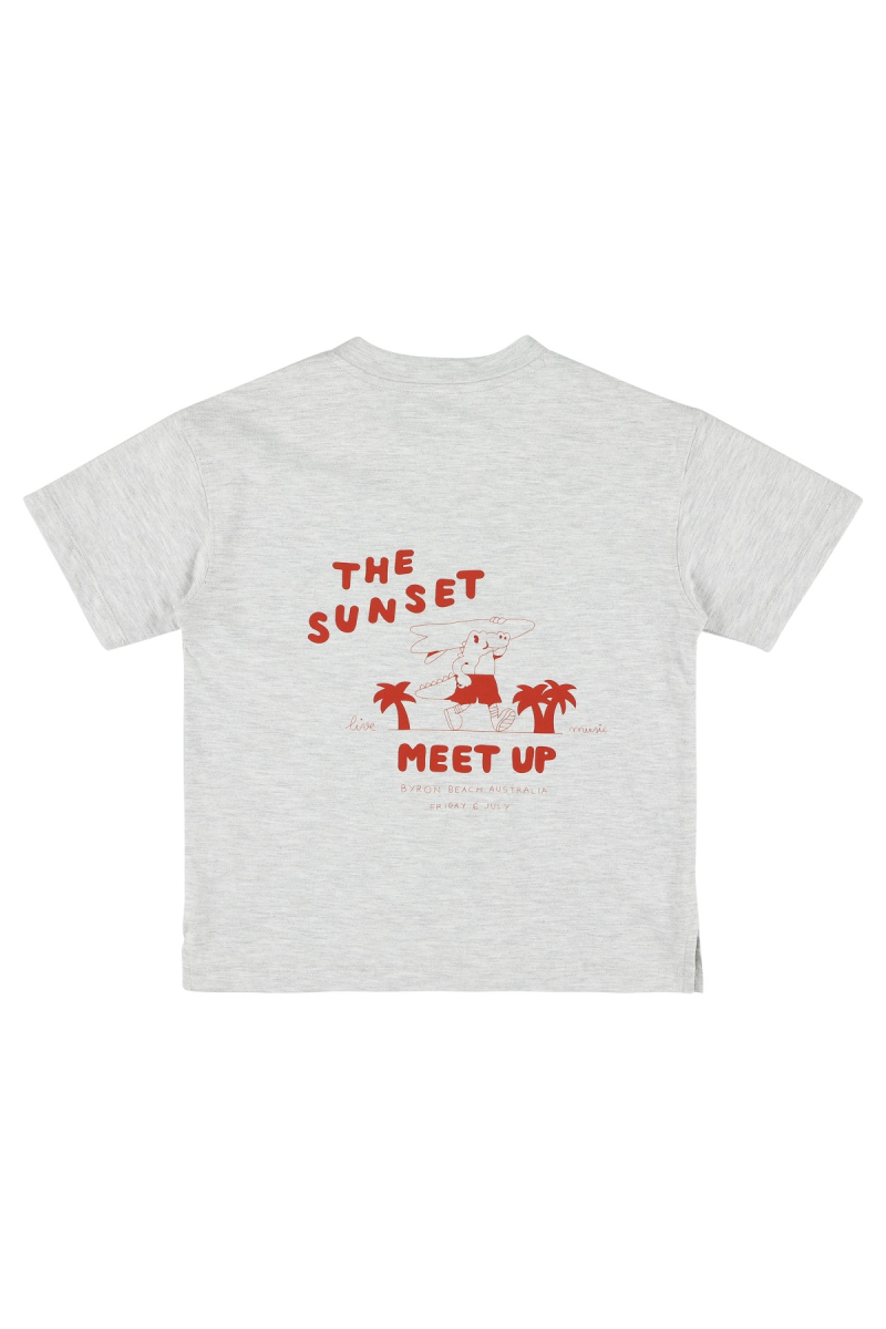 shop nu t-shirt sunset grey van simple kids bij ik koop Belgisch conceptstore 'les belges', ruimste aanbod van Belgische kindermode