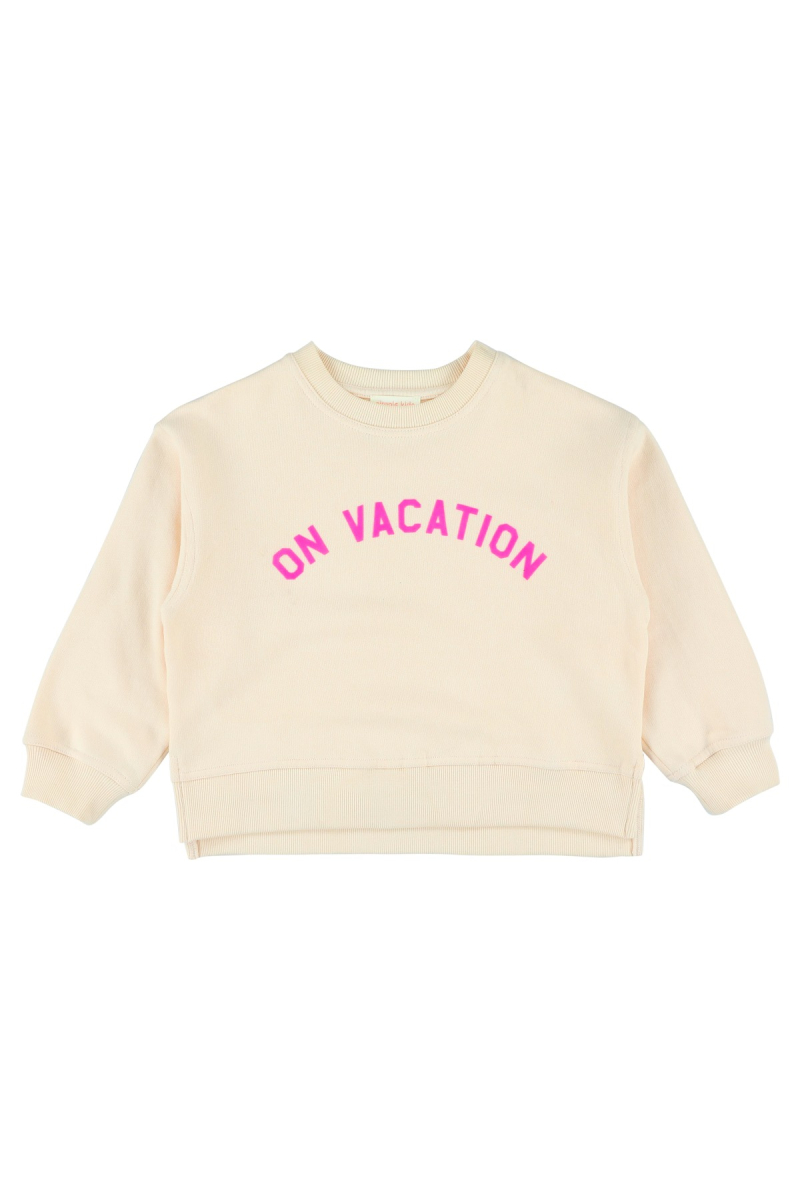 shop nu sweater vacation cream van simple kids bij ik koop Belgisch conceptstore 'les belges', ruimste aanbod van Belgische kindermode