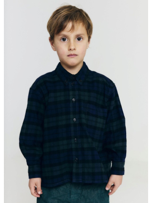 Yver chemise à carreaux fuji bleu