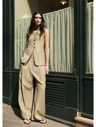Light linen mix gilet desert