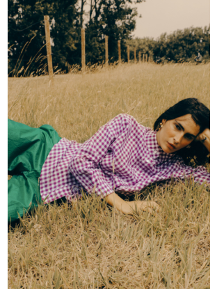 Liam Shirt Light Check Purple