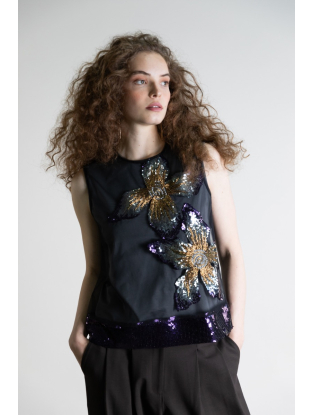 Top met pailletten paars