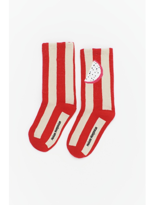 Watermelon stripes socks rood