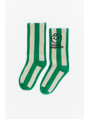 Stripes Mangostan logo socks groen