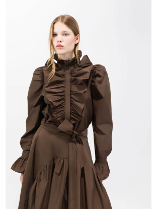 Ruffled Blouse Truffle