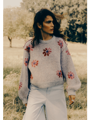 Kate Flower Sweat Grey