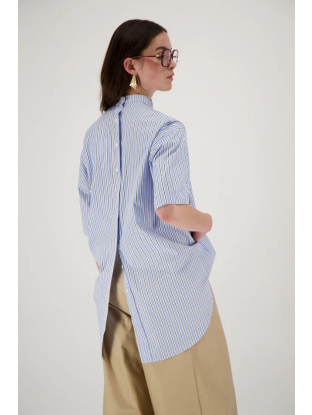 Hemd Ines zwart/blauw gestreept