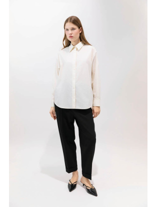 Blouse with Rhinestones Ivory