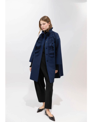 Coat with ruffles