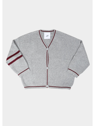Cardigan Benny Light Grey/Bordeaux