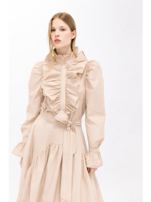 Ruffled Blouse Nude