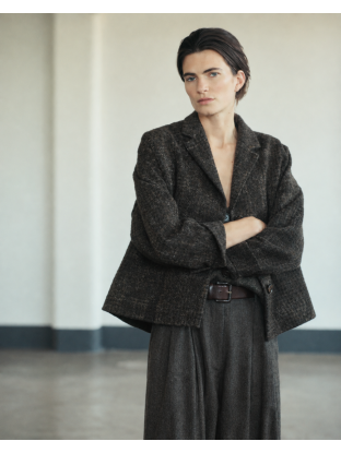 Wool Boxy Jacket Brownstone