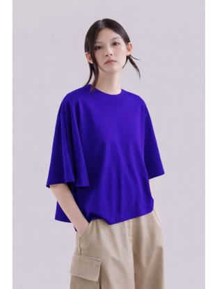 T-Shirt with Flowy Sleeves Cobalt