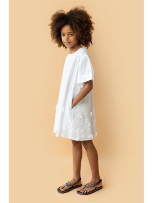shop nu jurk shanti b hemla white van simple kids bij ik koop Belgisch conceptstore 'les belges', ruimste aanbod van Belgische kindermode