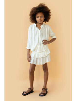 shop nu hemd mis 1 crepe white van simple kids bij ik koop Belgisch conceptstore 'les belges', ruimste aanbod van Belgische kindermode