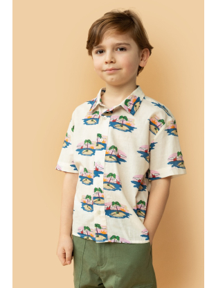 shop nu hemd herman island ecru van simple kids bij ik koop Belgisch conceptstore 'les belges', ruimste aanbod van Belgische kindermode